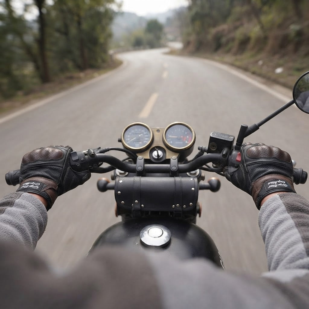 Gants Moto Cuir Véritable Homologués CE Coque Métal Tactile