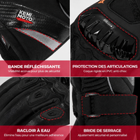 Gants Moto Hiver homologués CE 1 KPT Étanche Chauds Tactile