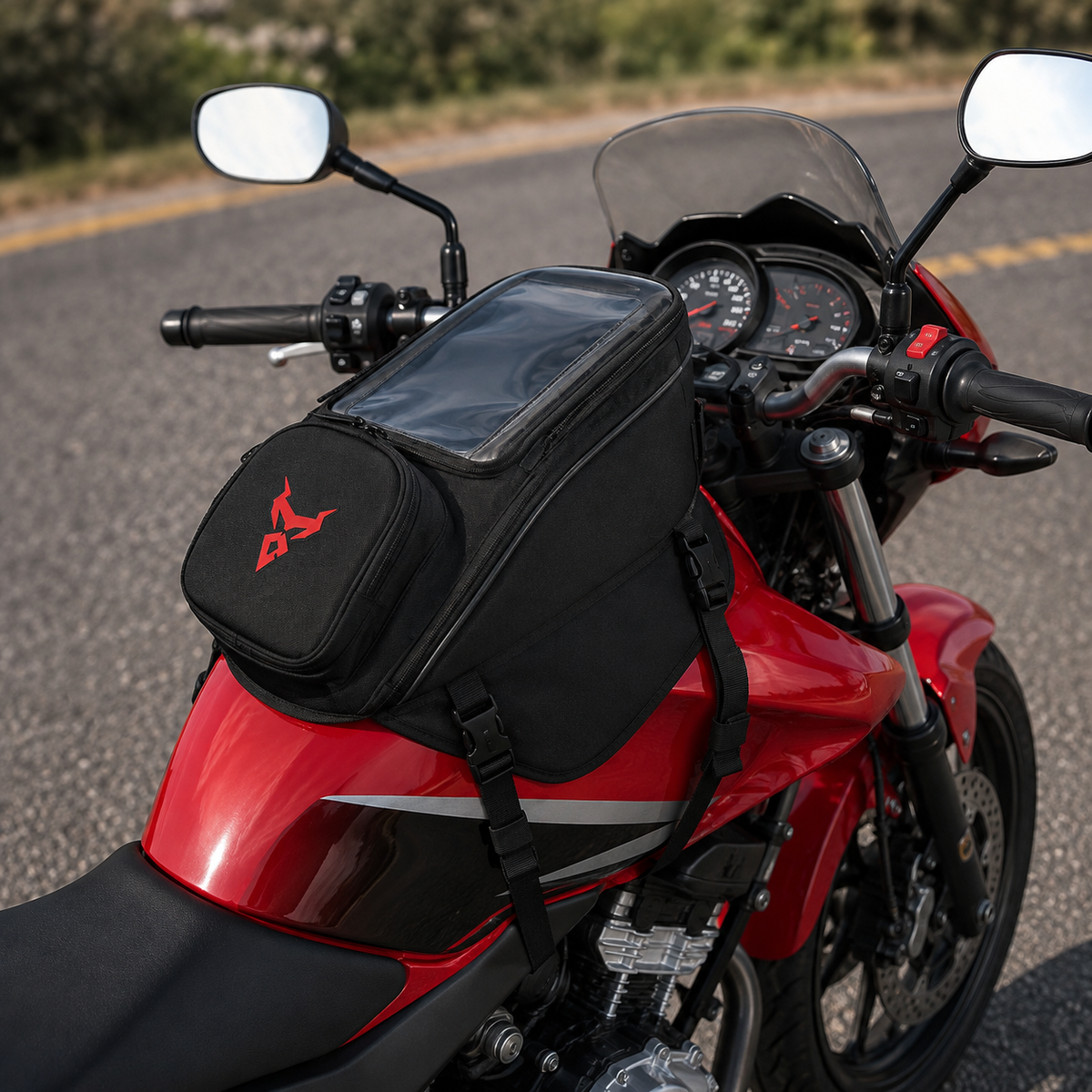 Sacoche Moto Réservoir Étanche Sangles Tactile