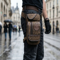Sacoche de Jambe Moto Vintage Toile