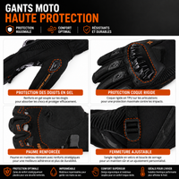 Gants Moto  Hiver Homologués CE Étanche Coque Rigide