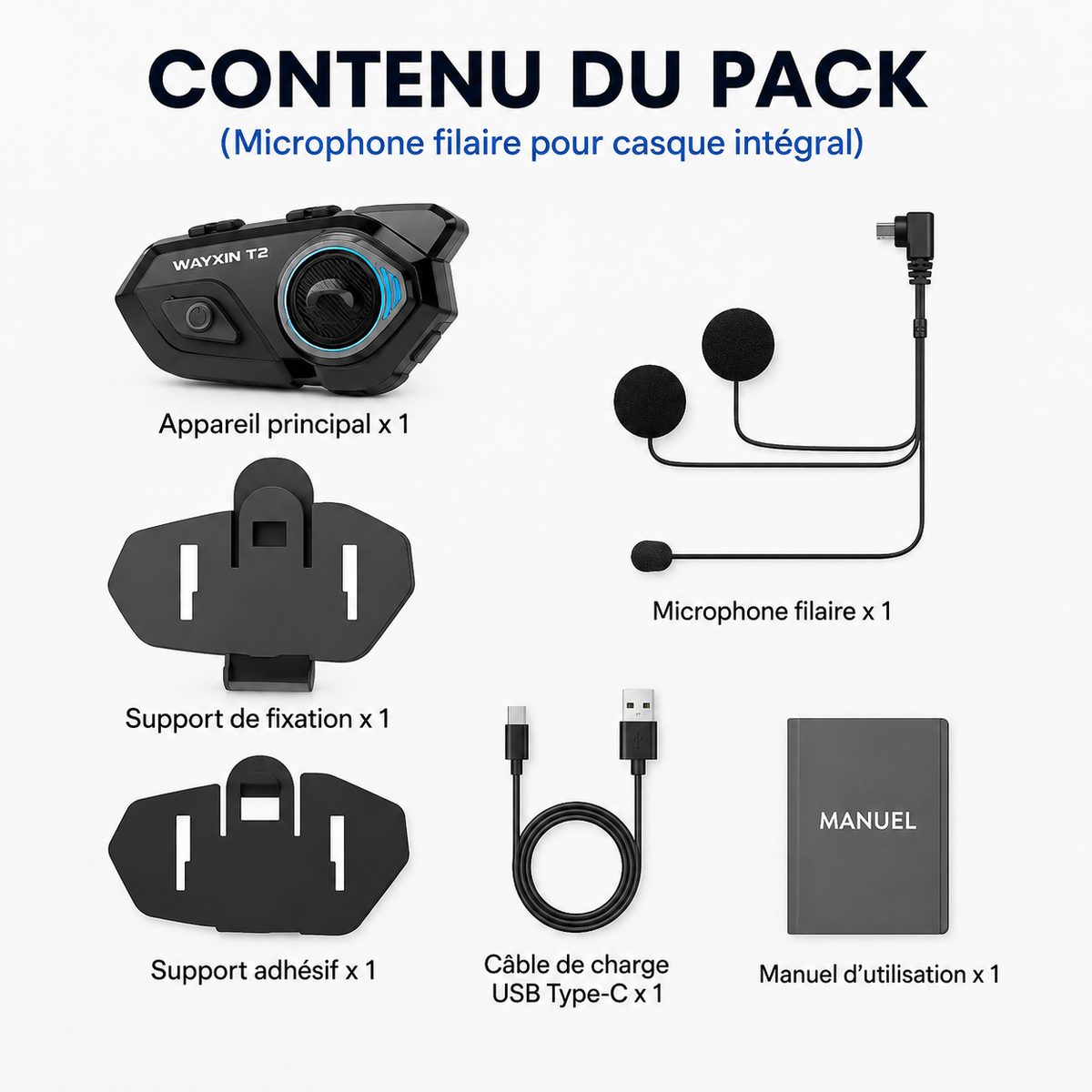 Intercom Moto Bluetooth 5.1 Étanche 300m