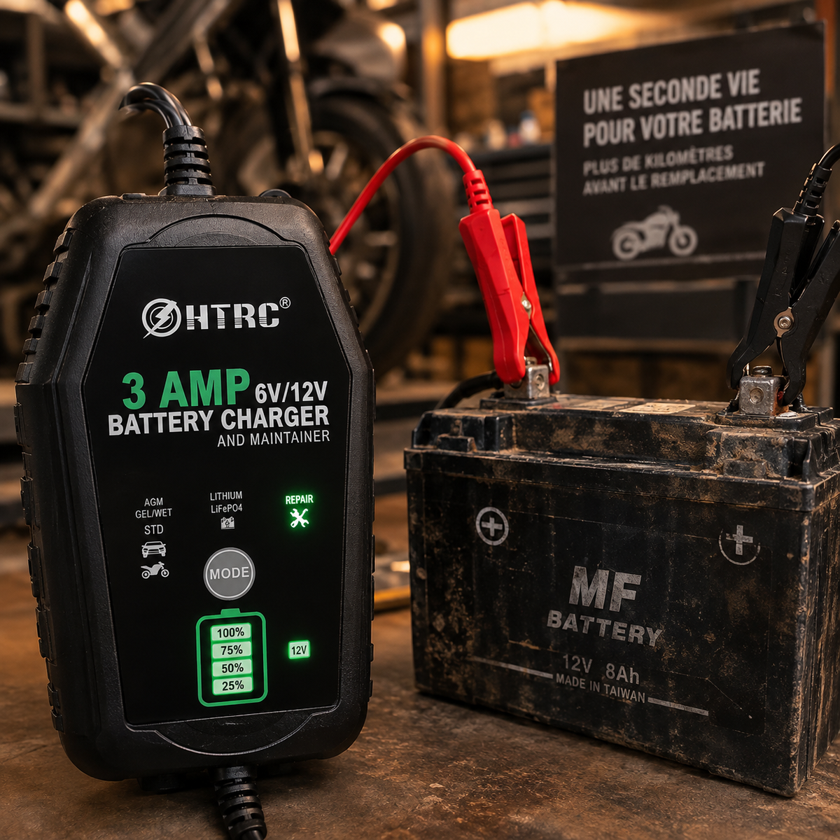Chargeur Batterie Moto Intelligent 6V/12V 3A