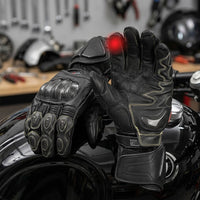 Gants Moto Homologués CE Cuir Carbone Longs