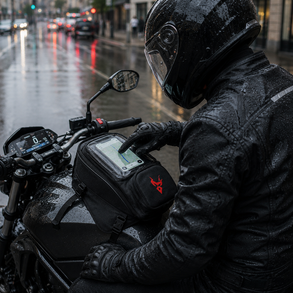 Sacoche Moto Réservoir Étanche Sangles Tactile