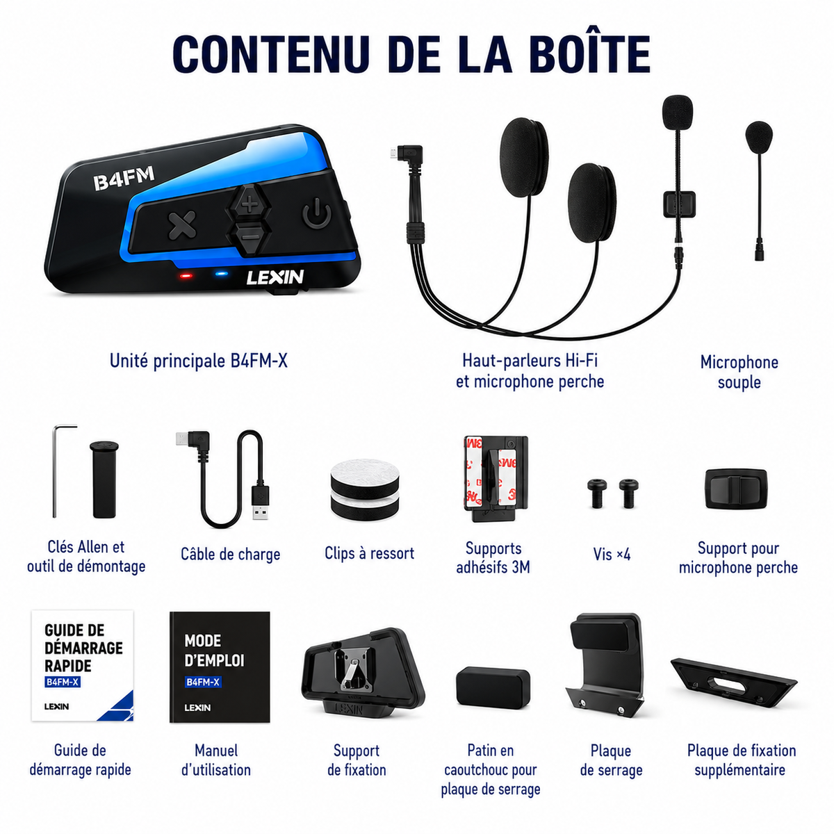 Intercom Moto Bluetooth 10 Motards – Portée 2000 m