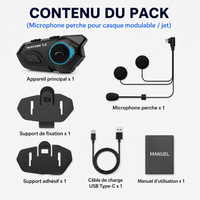 Intercom Moto Bluetooth 5.1 Étanche 300m