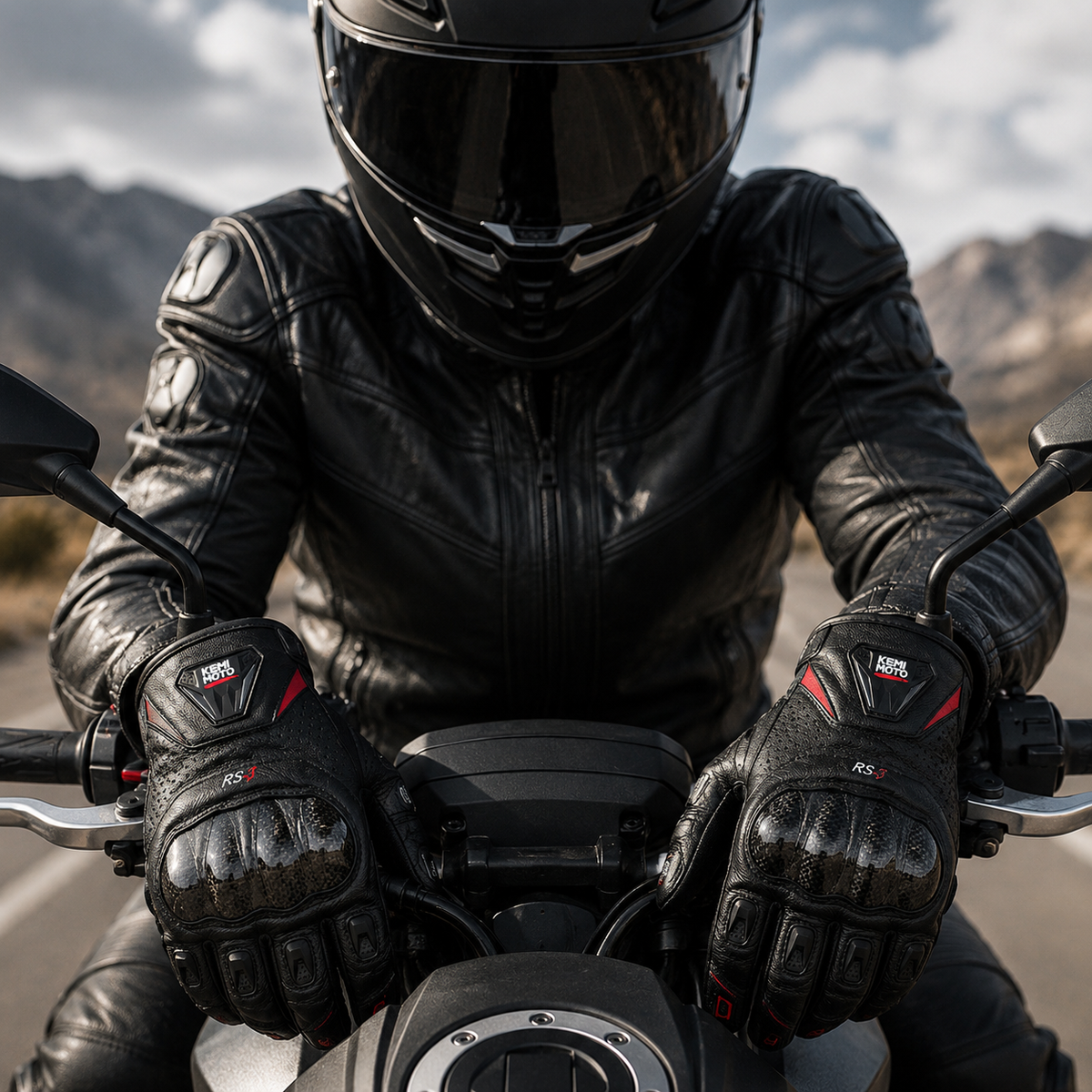 Gants Moto Homologués CE Cuir Carbone Tactile