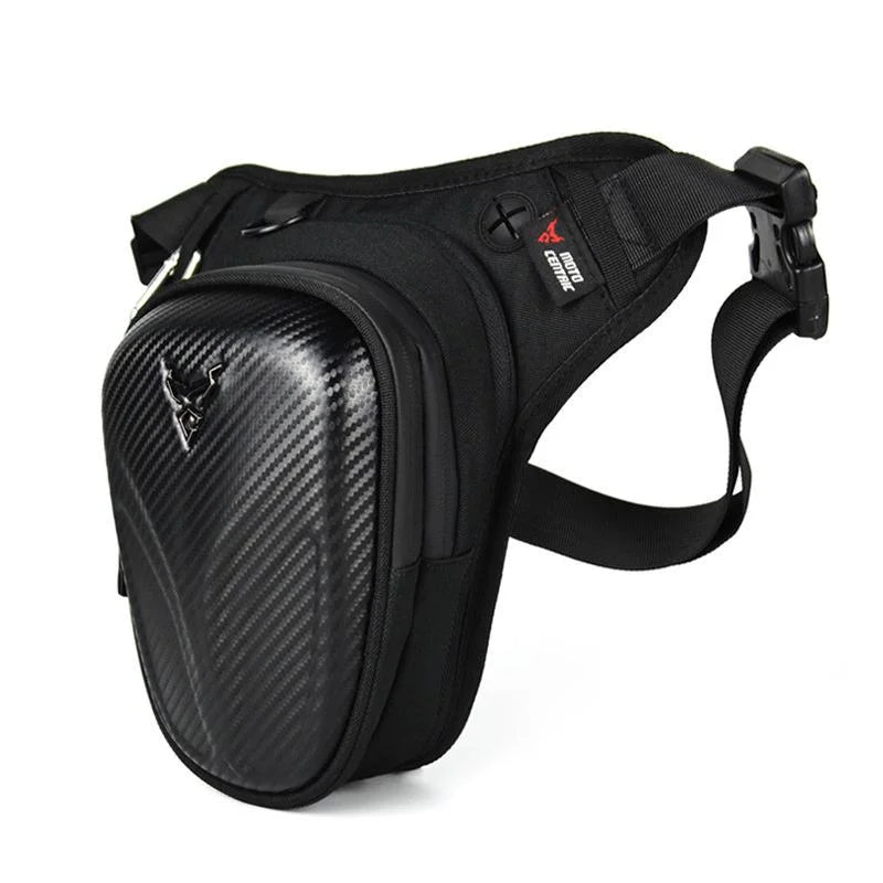 Sacoche de Jambe Moto Étanche Coque Carbone