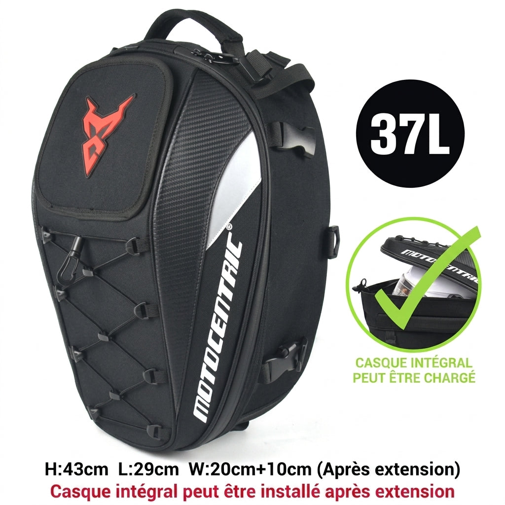 Sacoche Moto de Selle Étanche Extensible XL