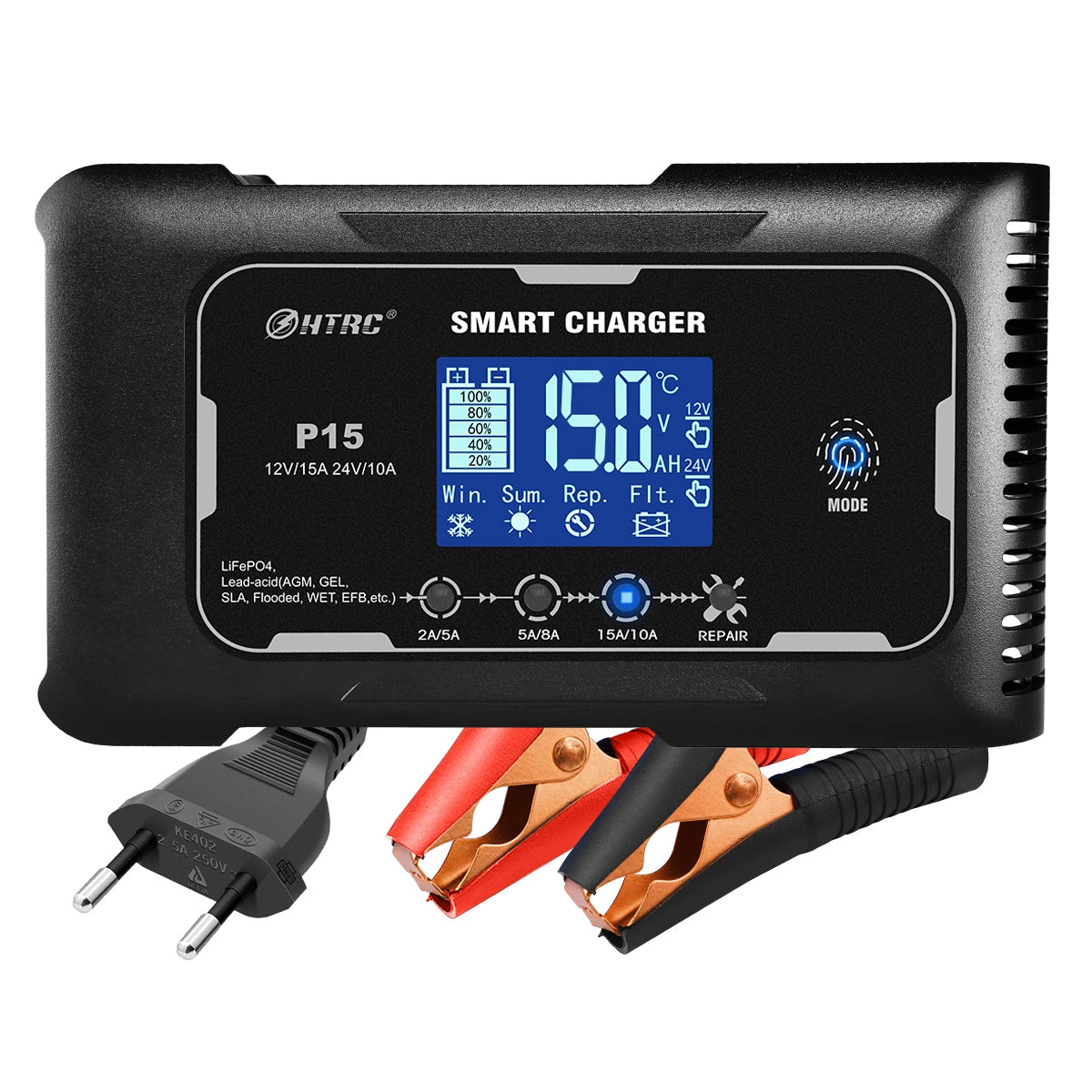 Chargeur Batterie Voiture & Moto Intelligent 12V/24V – 10A à 20A