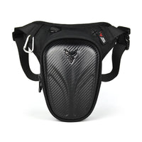 Sacoche de Jambe Moto Étanche Coque Carbone