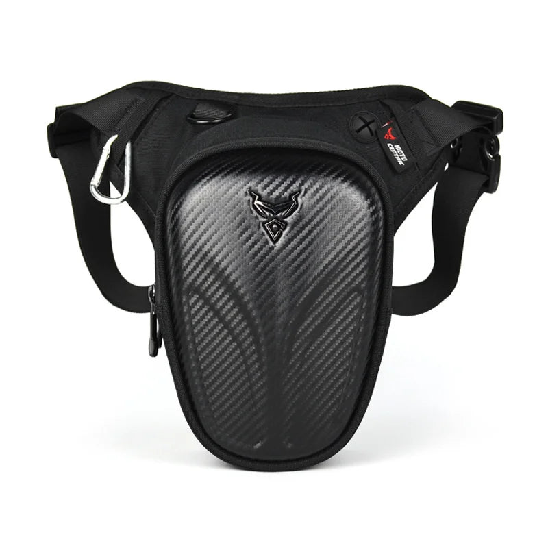 Sacoche de Jambe Moto Étanche Coque Carbone