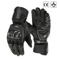 Gants Moto Homologués CE Cuir Carbone Longs