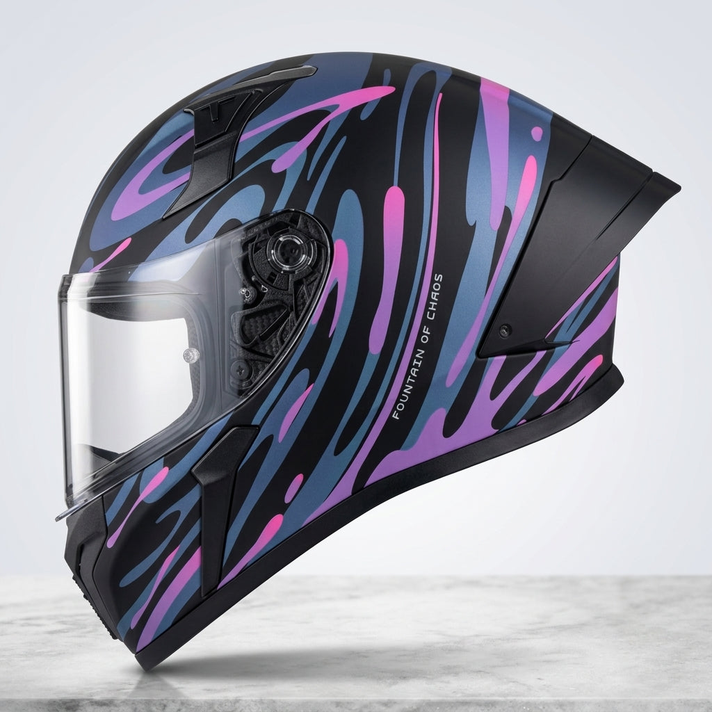 Casque Moto Intégral Ventilé – Coque ABS – ECE 22.06 – Noir Violet