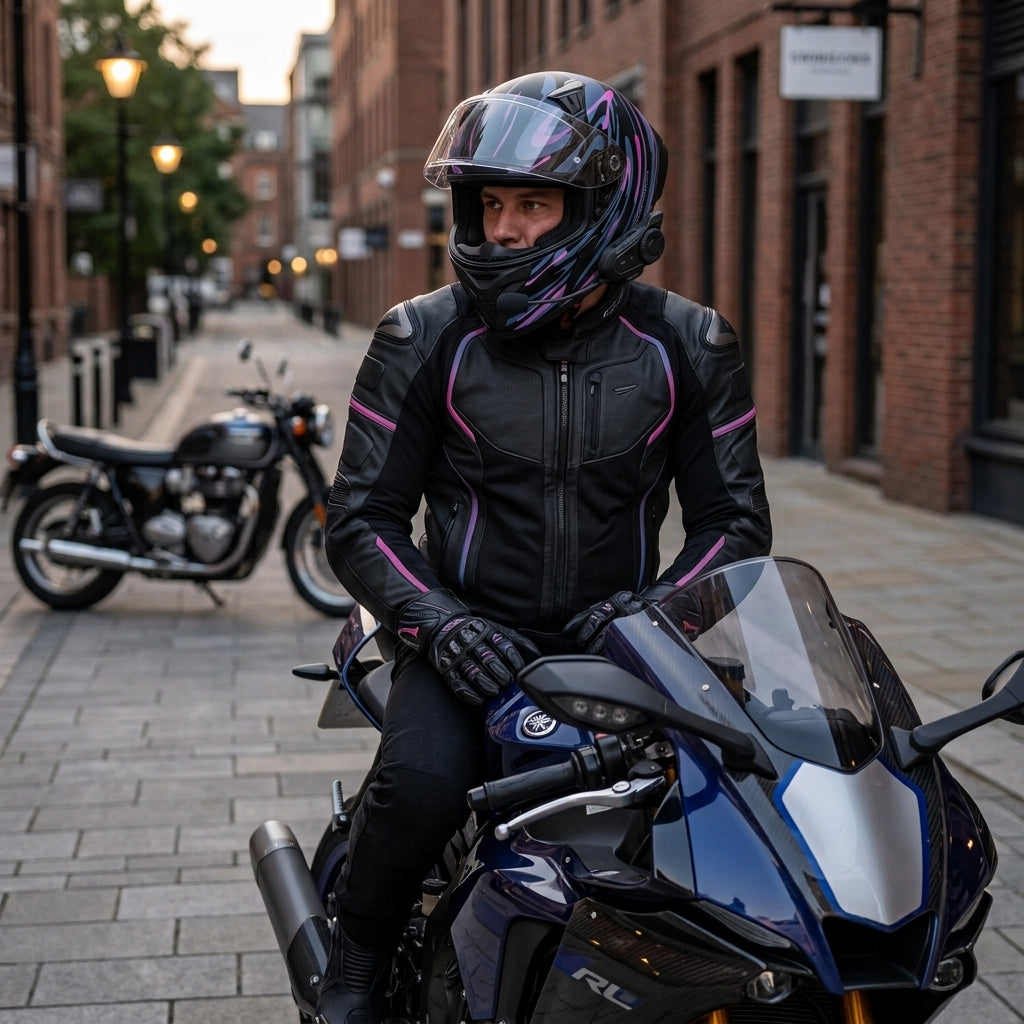 Casque Moto Intégral Ventilé – Coque ABS – ECE 22.06 – Noir Violet