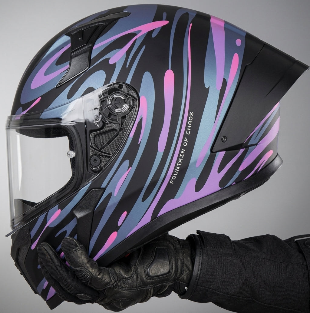 Casque Moto Intégral Ventilé – Coque ABS – ECE 22.06 – Noir Violet