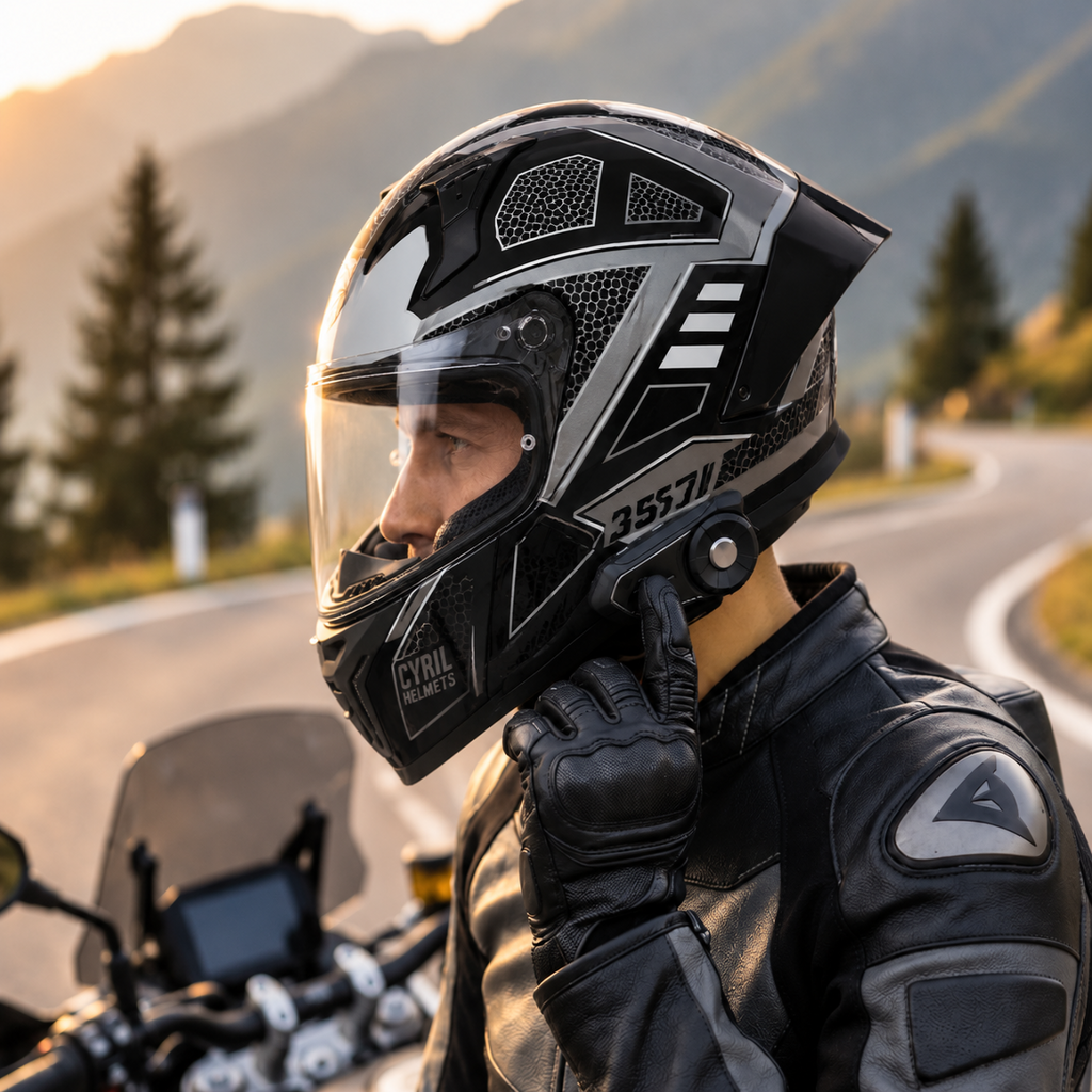 Casque Moto Intégral Ventilé – Coque ABS – ECE 22.06 – Noir Gris