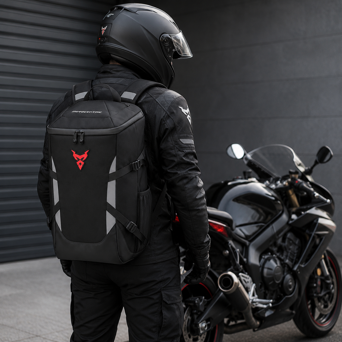 Sac à Dos Moto Étanche 28L Extensible Réfléchissant