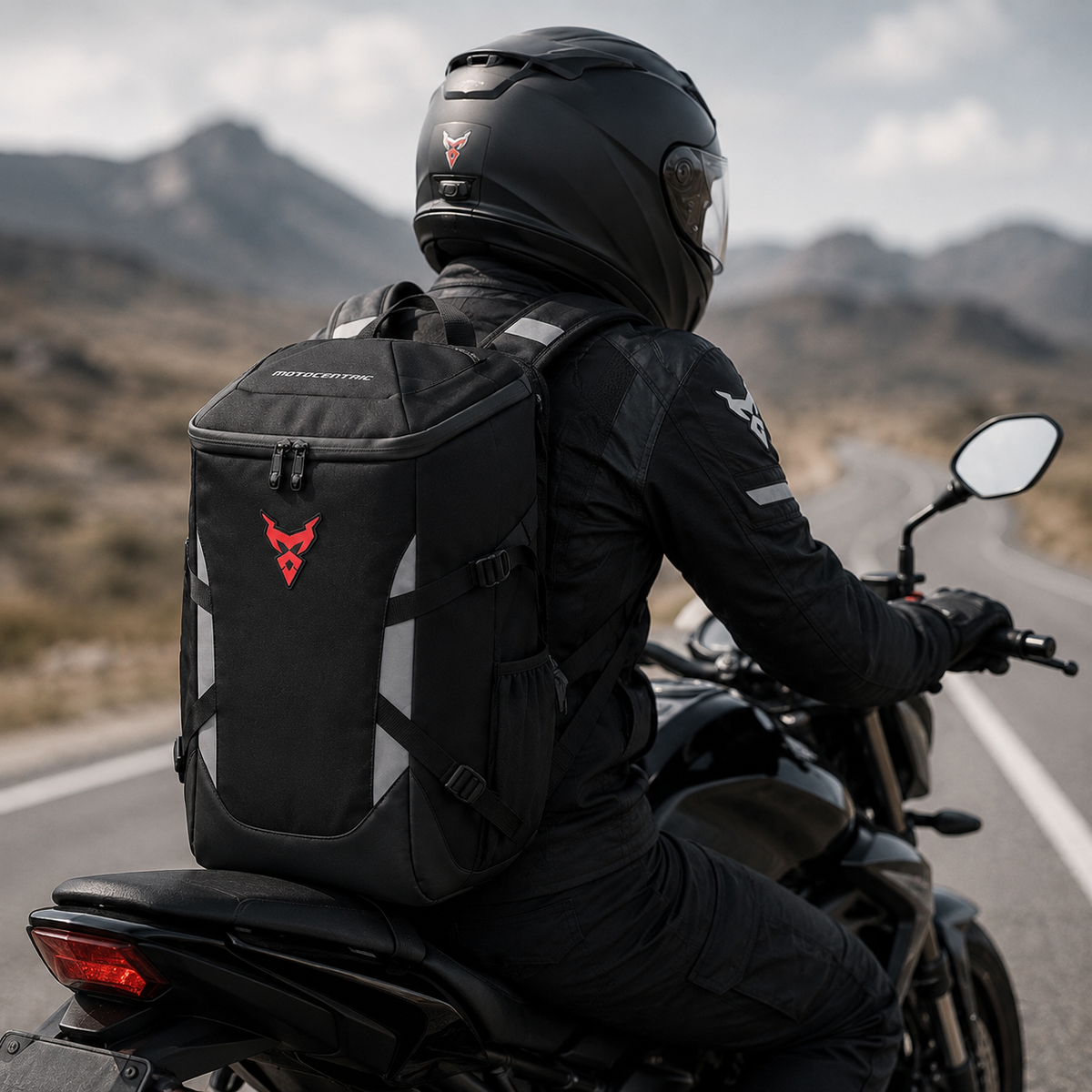 Sac à Dos Moto Étanche 28L Extensible Réfléchissant