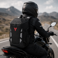 Sac à Dos Moto Étanche 28L Extensible Réfléchissant