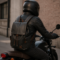 Sac à Dos Moto Vintage Cuir Imperméable 30L