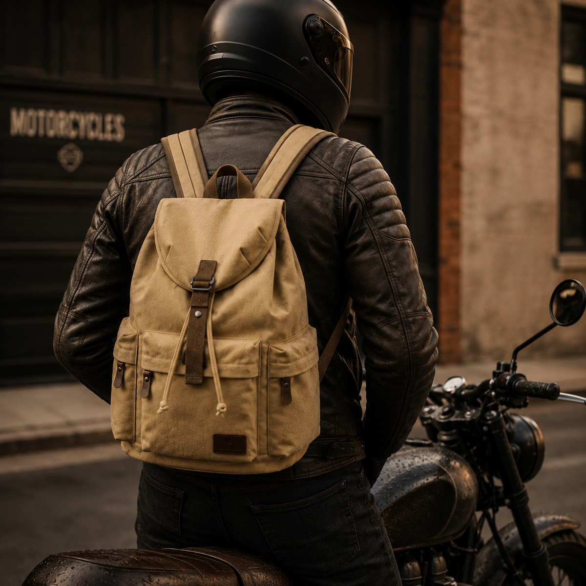 Sac à Dos Moto Vintage Toile 30L