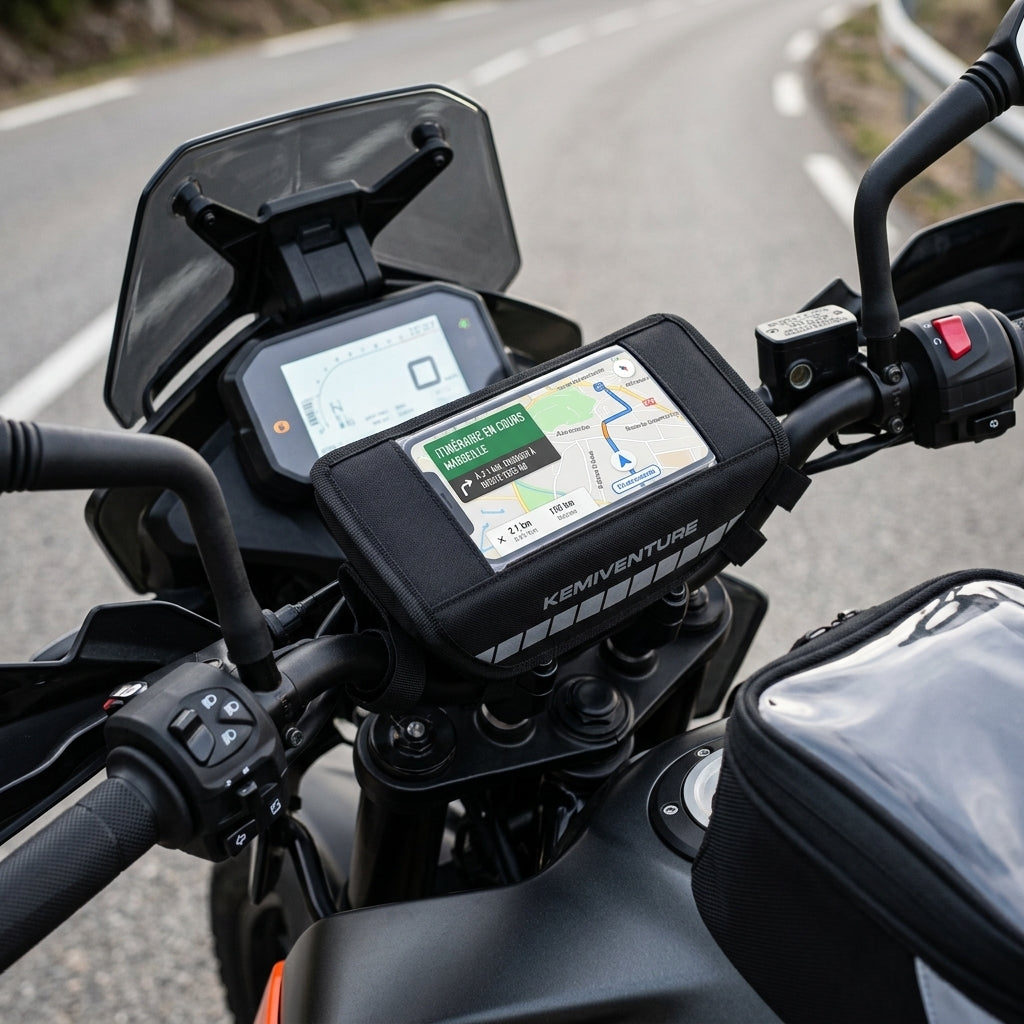 Sacoche Guidon Moto Étui Téléphone Tactile Universelle
