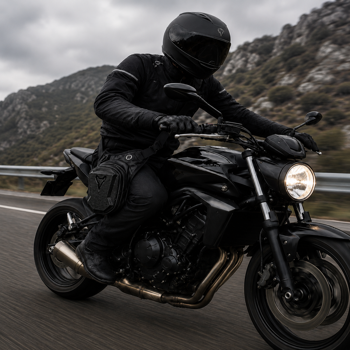 Sacoche de Jambe Moto Étanche Coque Rigide