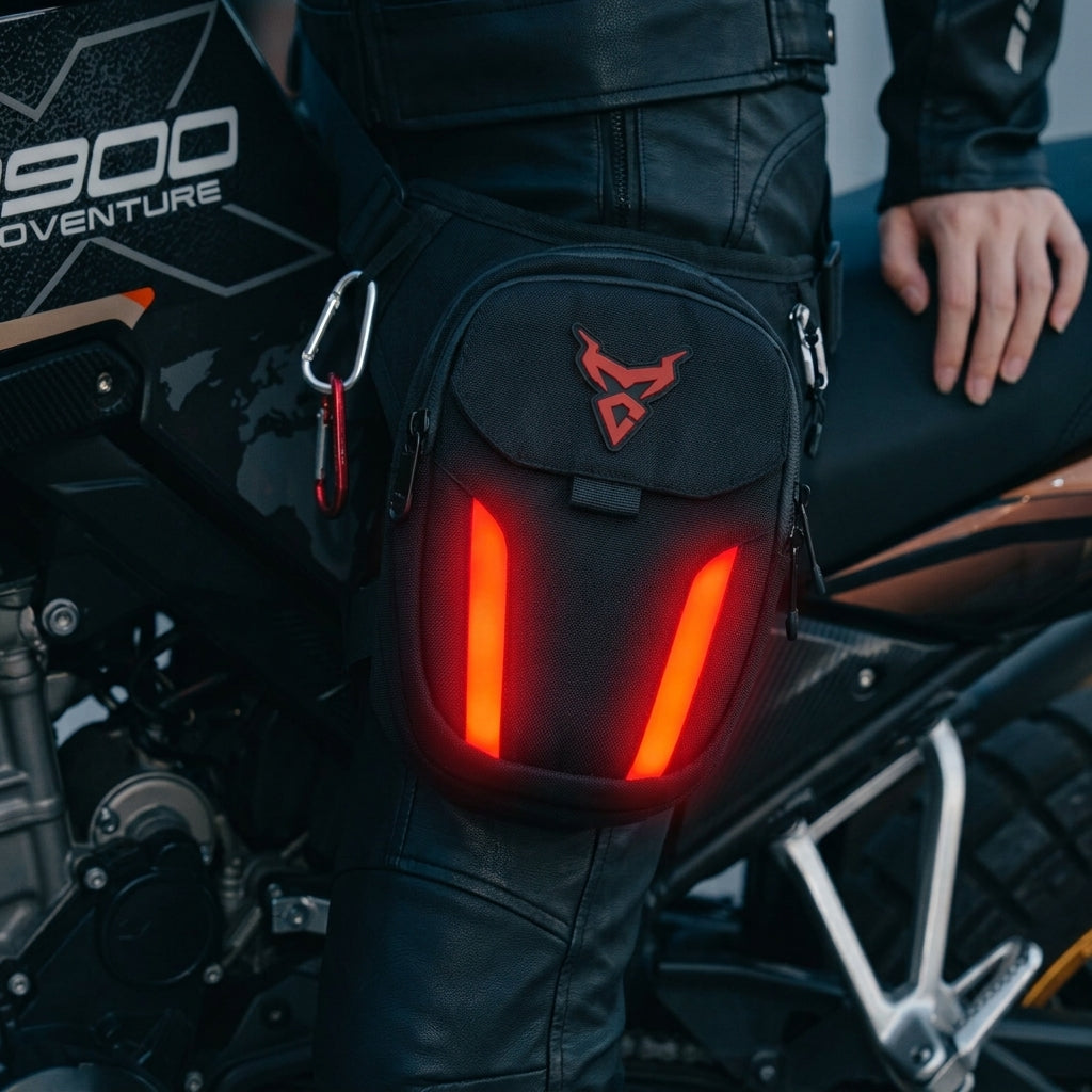 Sacoche de Jambe Moto LED 3 Modes Extensible